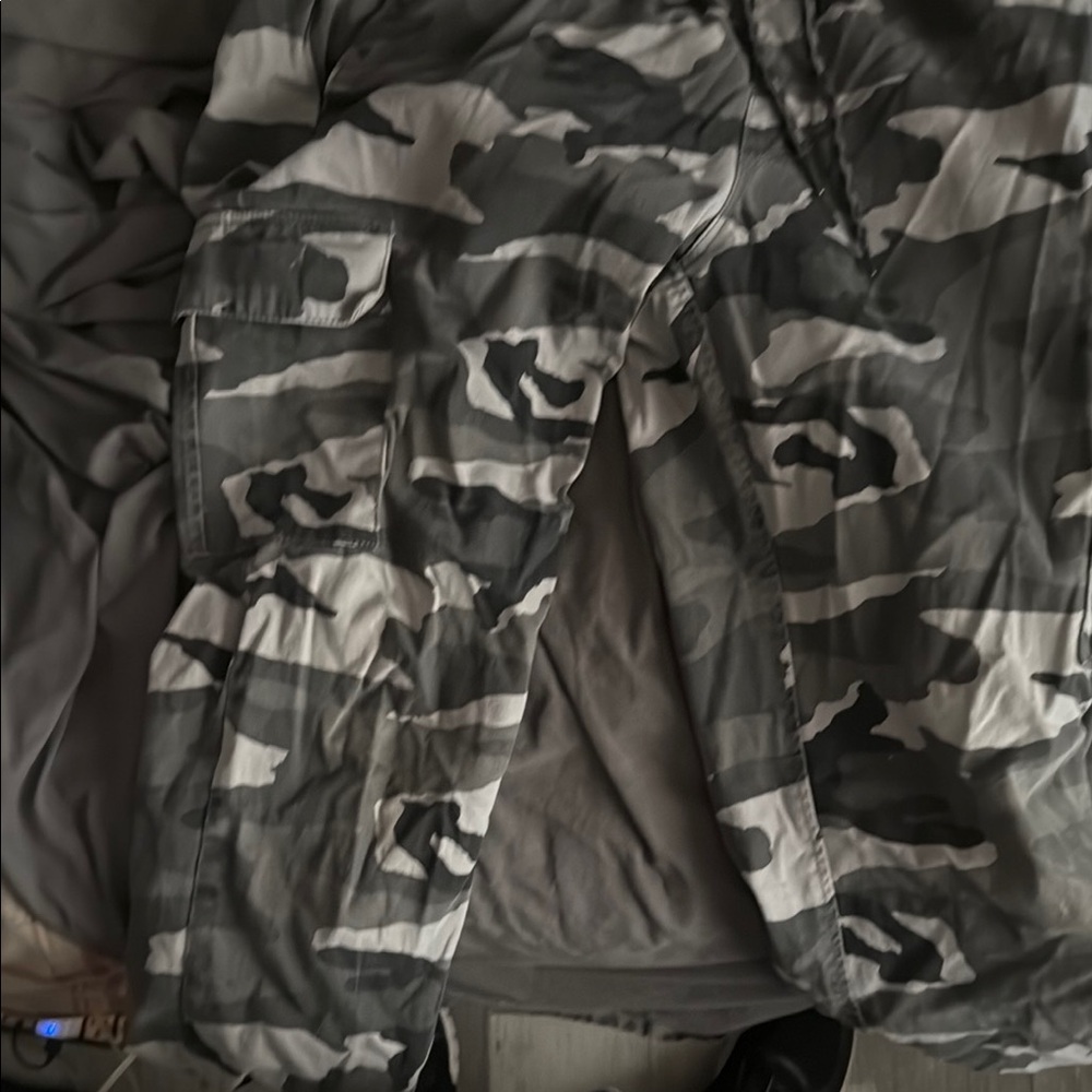Gray and Black Cargo Pants with Versatile Design